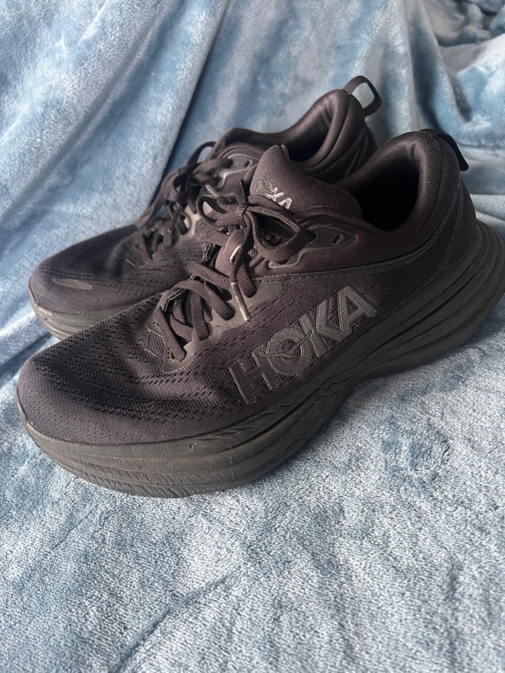 all-black HOKA Bondi 8 max